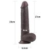 Dildo murzyńskie Sliding Skin Dual Layer Dong - Black 22cm